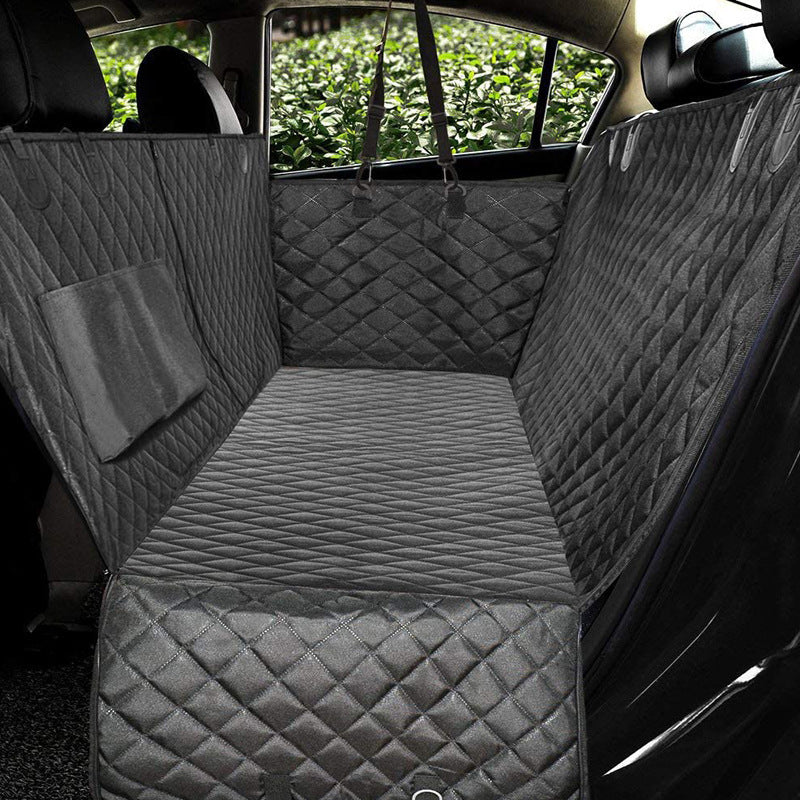 Dog Car Seat Cover Mesh Hammock with Zipper & Storage Pocket