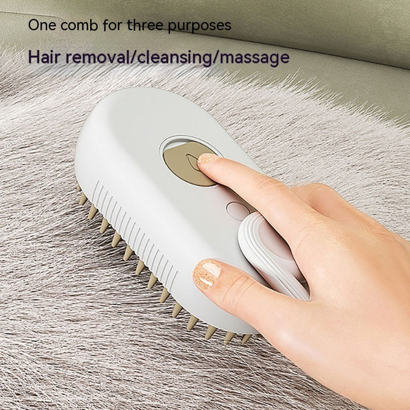 3-in-1 Steam Pet Brush – Removes Loose Hair Instantly